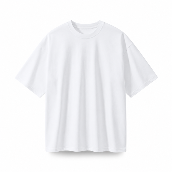 Premium Oversized White Basic T-Shirt, 240 GSM Heavyweight Cotton