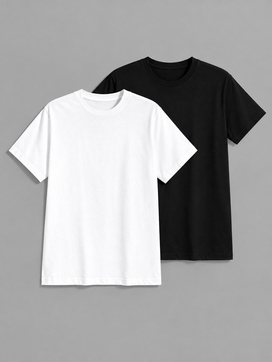 Men's Classic Regular Fit T-Shirt Combo – Black & White | Pack of 2
